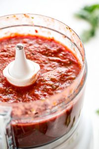 If there is one condiment that is worth making, it's Homemade Salsa. Just pop the veggies in the oven to roast and blend them up.