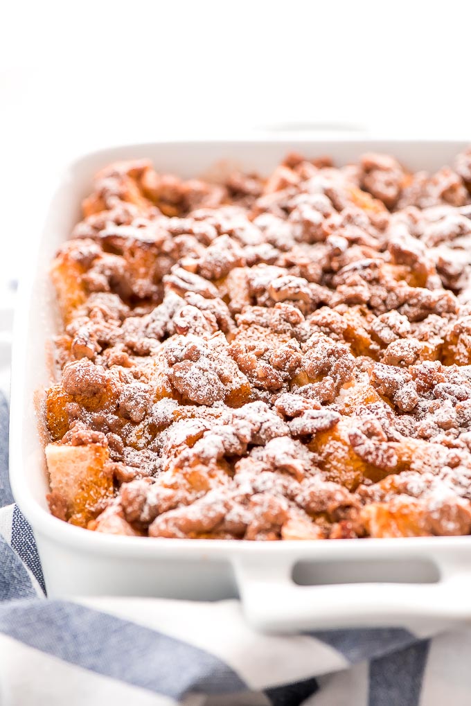 Prep this Pumpkin French Toast Casserole at night and wake up to enjoy a relaxing weekend morning with a delicious breakfast with the family.