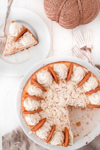 With a silky smooth texture, elegant chocolate shavings, whipped cream, and a gingersnap crust everyone will be making room for dessert when they see this White Chocolate Pumpkin Cheesecake.