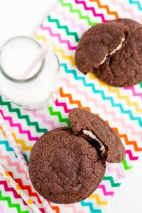 Cream Cheese Stuffed Cookies are a rich sugar-coated chocolate cookie with a surprise inside- sweet cream cheese filling!