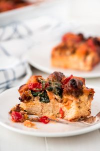 Prepare this Overnight Sweet Potato & Sausage Breakfast Casserole at night and wake up to a warm, delicious, and healthy breakfast the whole family will love!