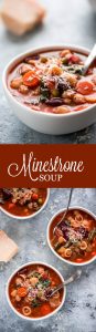 Warm up on a cold winter day with this healthy Minestrone Soup. This flavorful Italian soup is packed with various vegetables, broth, beans, and pasta.