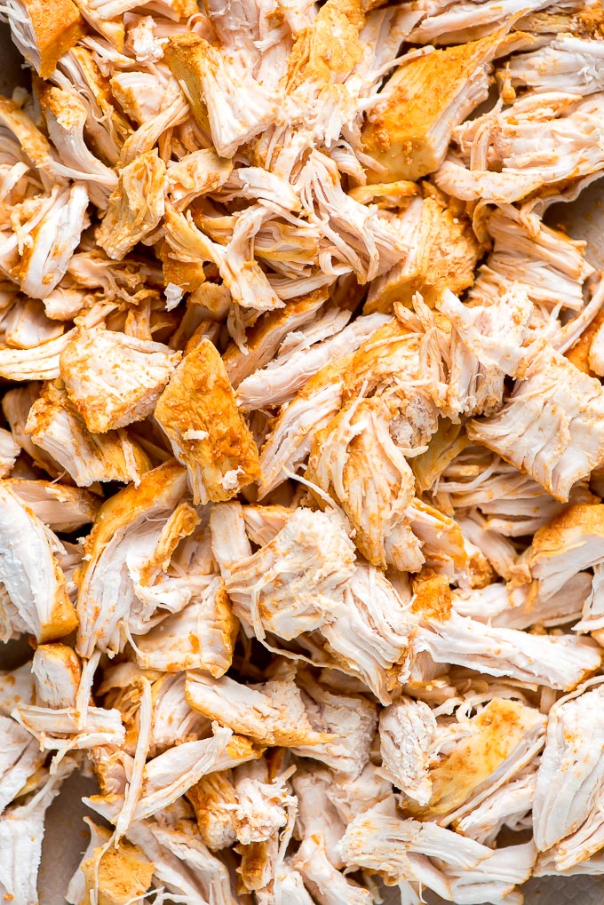 Shredded Curry Chicken made in the Instant Pot.