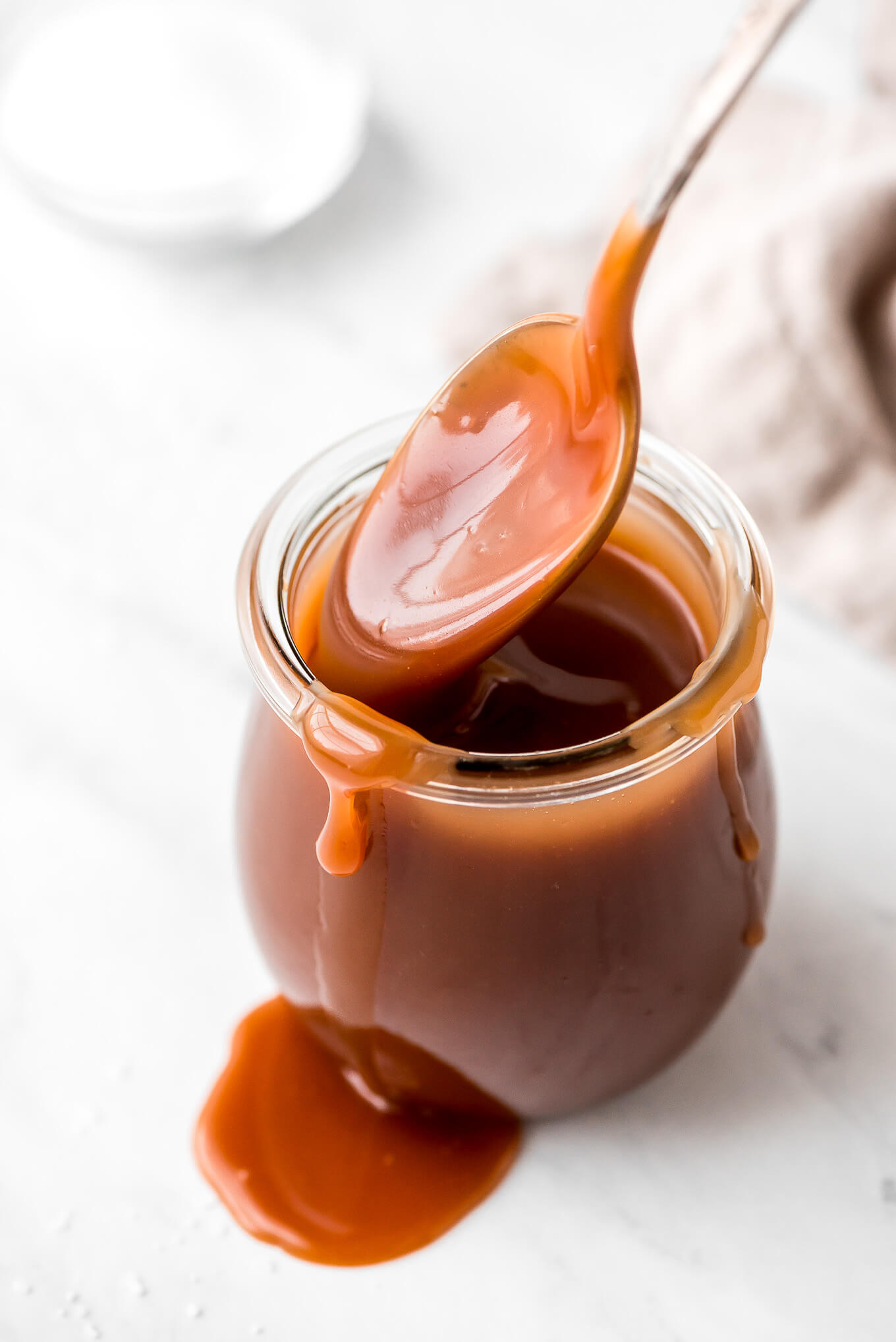 Homemade Salted Caramel Sauce - Garnish
