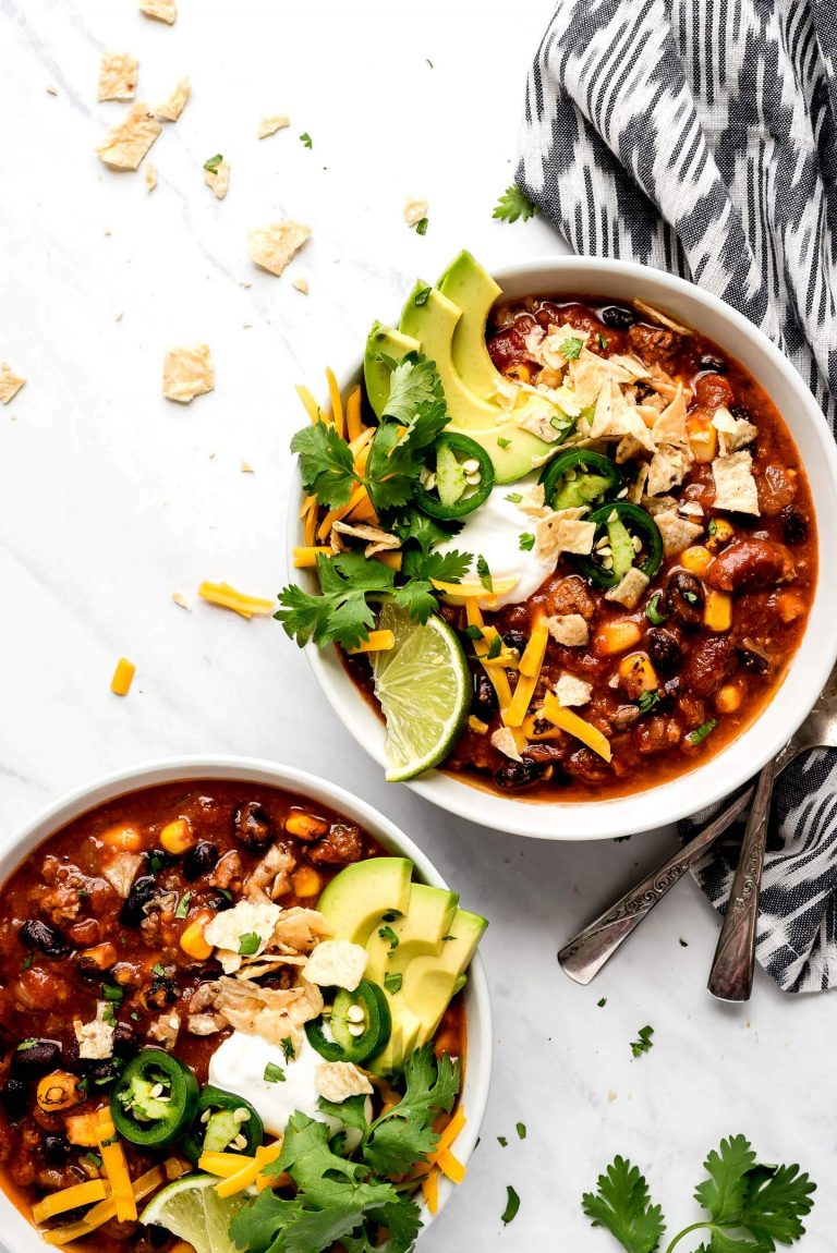 10Ingredient Slow Cooker Taco Soup Garnish & Glaze