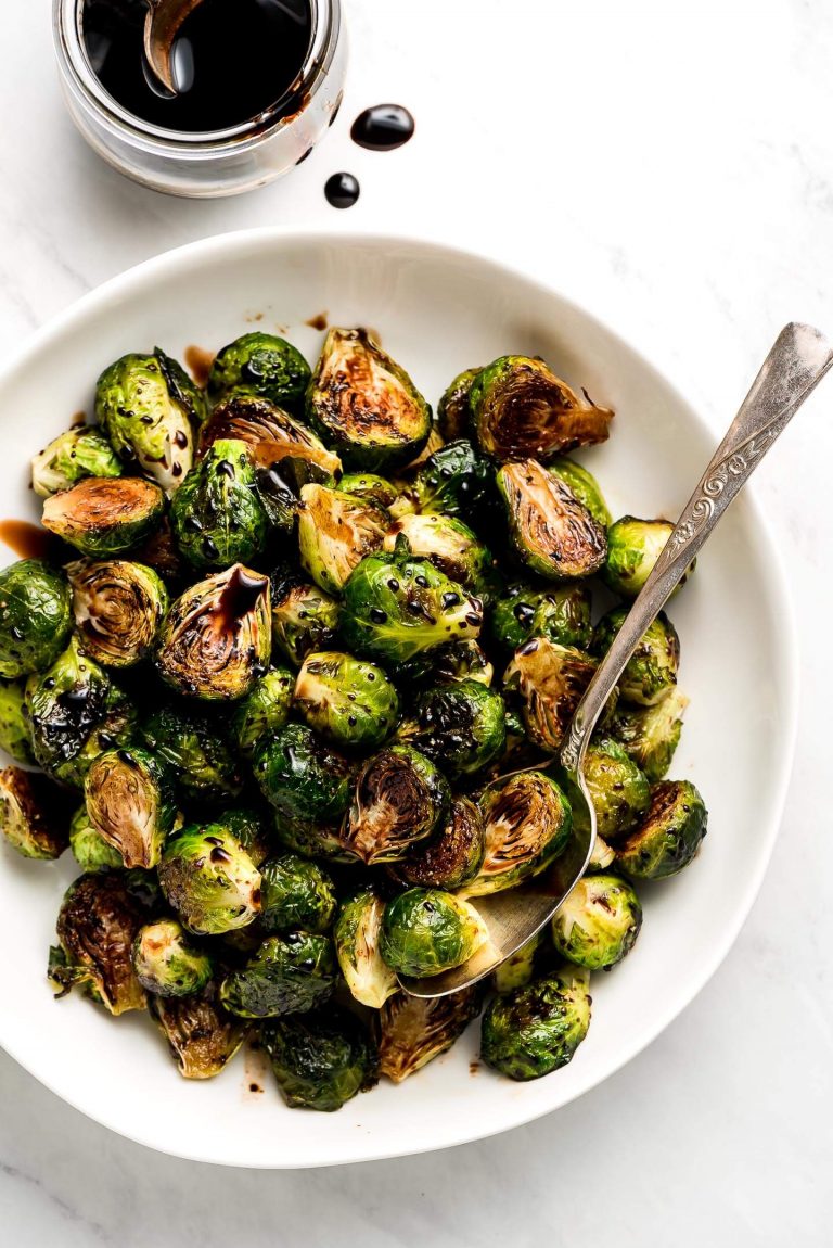 Roasted Brussels Sprouts with Balsamic Glaze - Garnish & Glaze