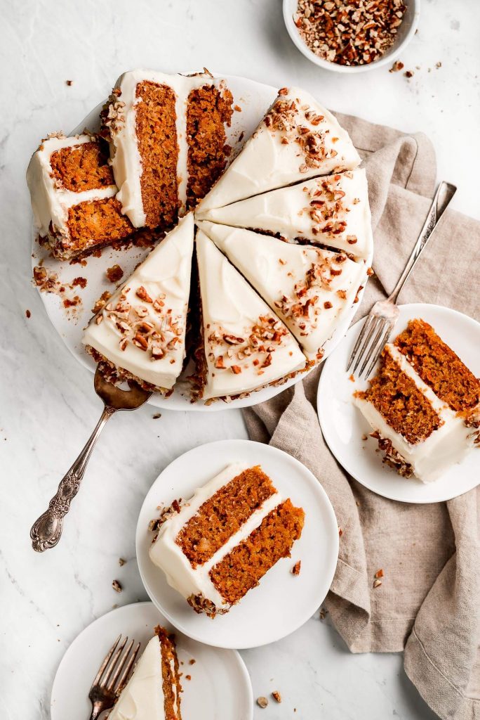 Incredibly Moist & Easy Carrot Cake Garnish & Glaze