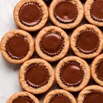Close up of the tops of Peanut Butter Cup Cookies.