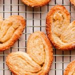 Palmier Cookies on a cooling rack.