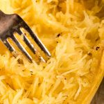 Close up of spaghetti squash.