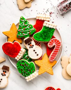 Christmas cut-out sugar cookies.